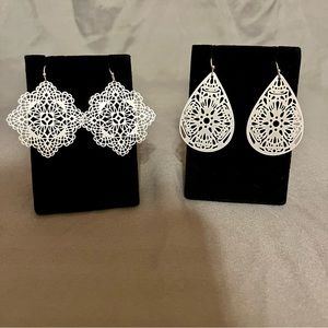 2 pairs of Silver Filigree Earrings